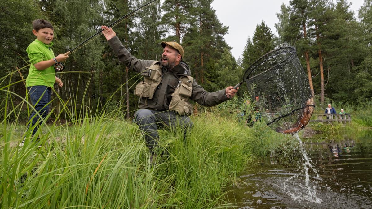 Fisking på Anno Norsk skogmuseum