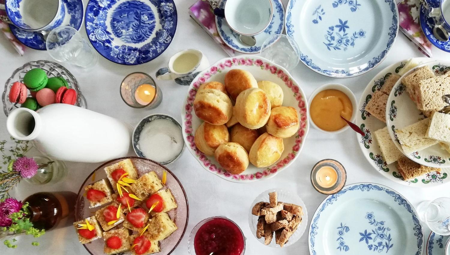 Delicious Afternoon Tea set table