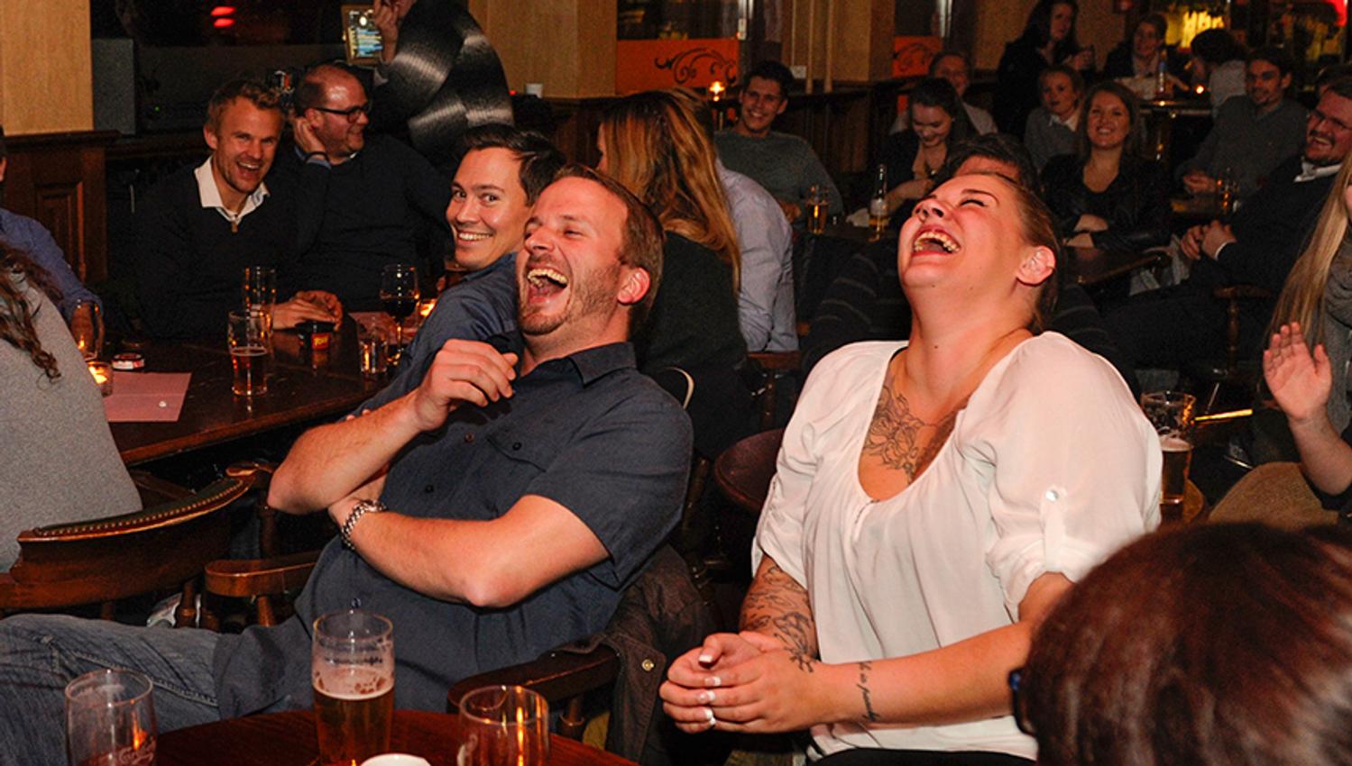 James Clark filled with laughing guests at StandUp evening