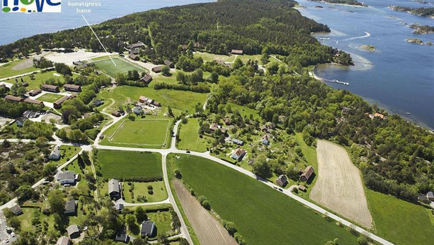 hove leirsenter og omegn i fugleperspektiv