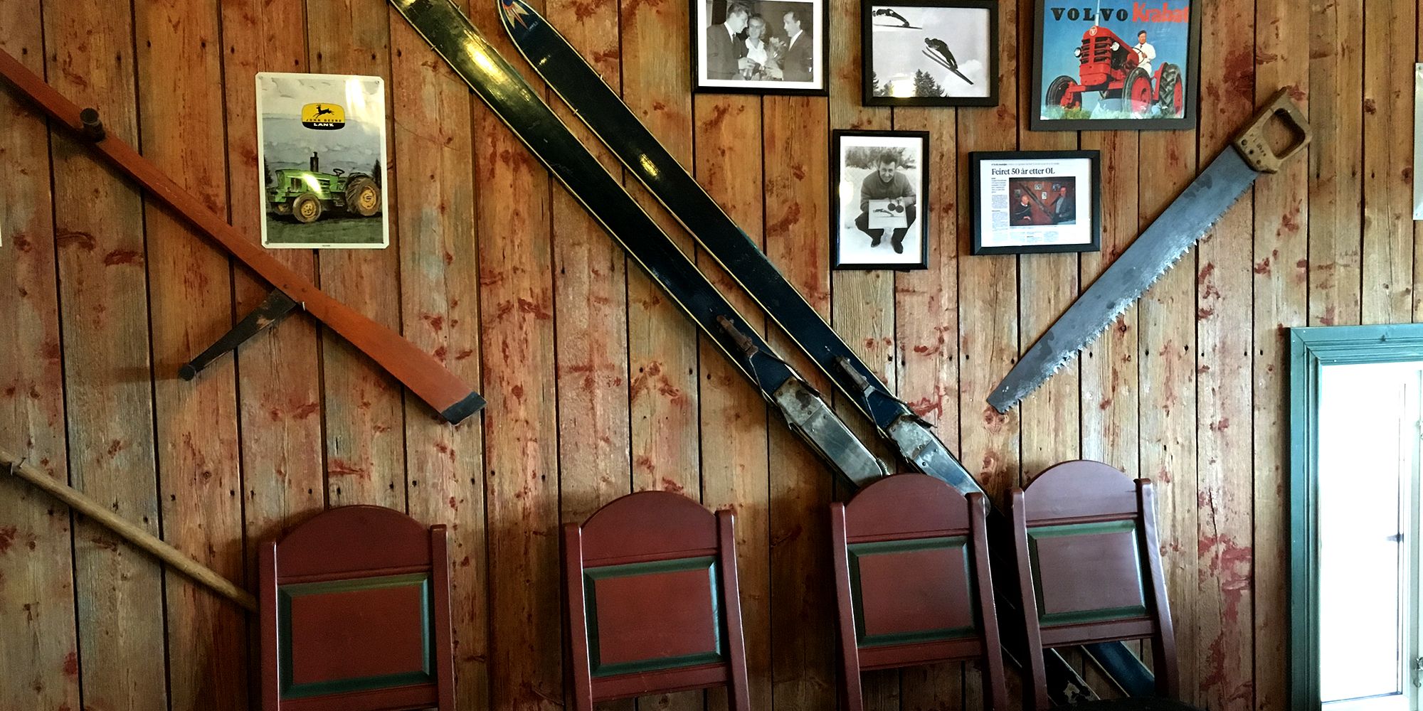 Berg Gård og Inderøy Gårdsbrenneri - wall decoration in the meetingrom Slakteriloftet