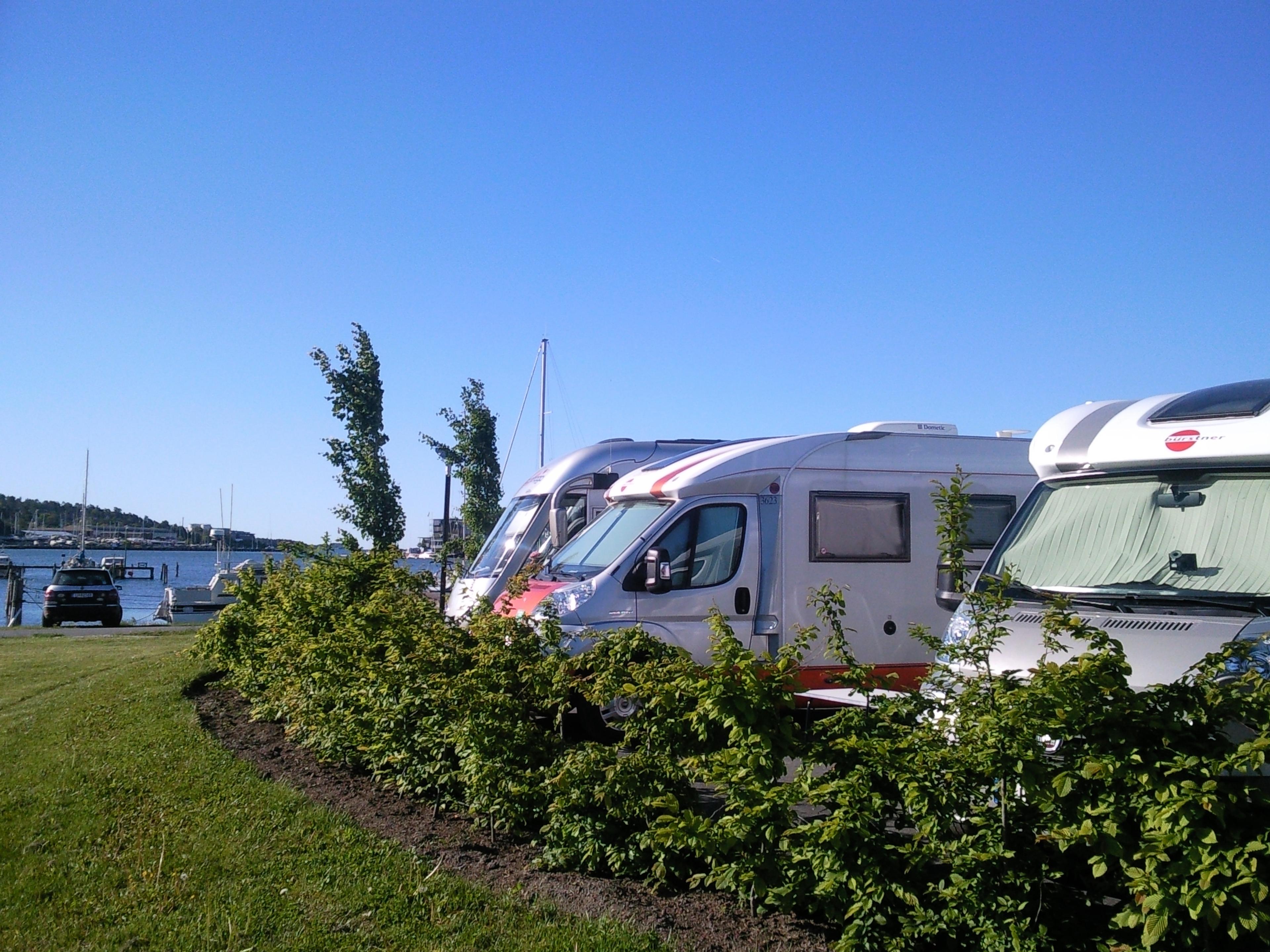 Motorhomes parked at Sandefjord Motorhome Park