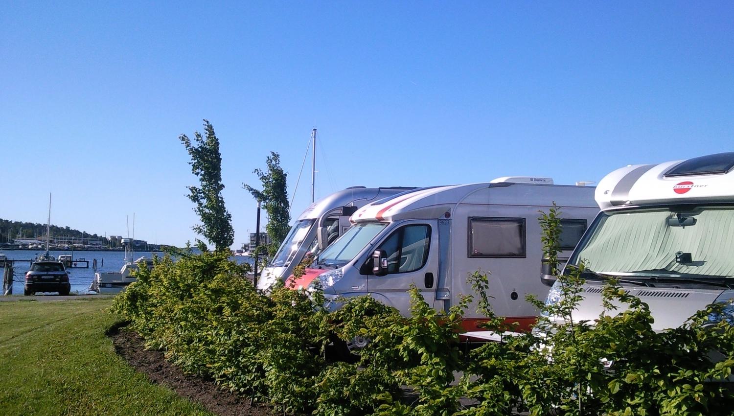 Motorhomes parked at Sandefjord Motorhome Park