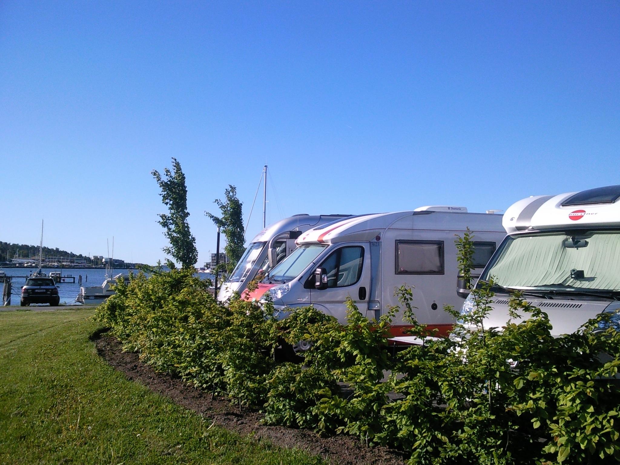 Motorhomes parked at Sandefjord Motorhome Park