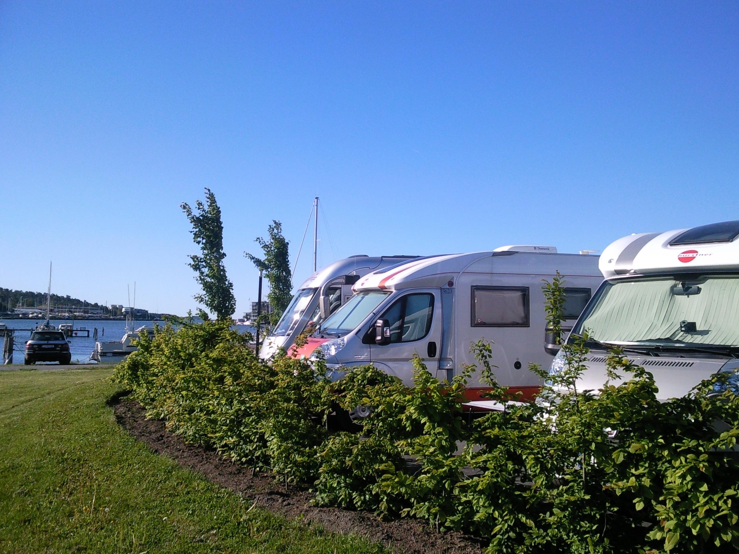 Motorhomes parked at Sandefjord Motorhome Park