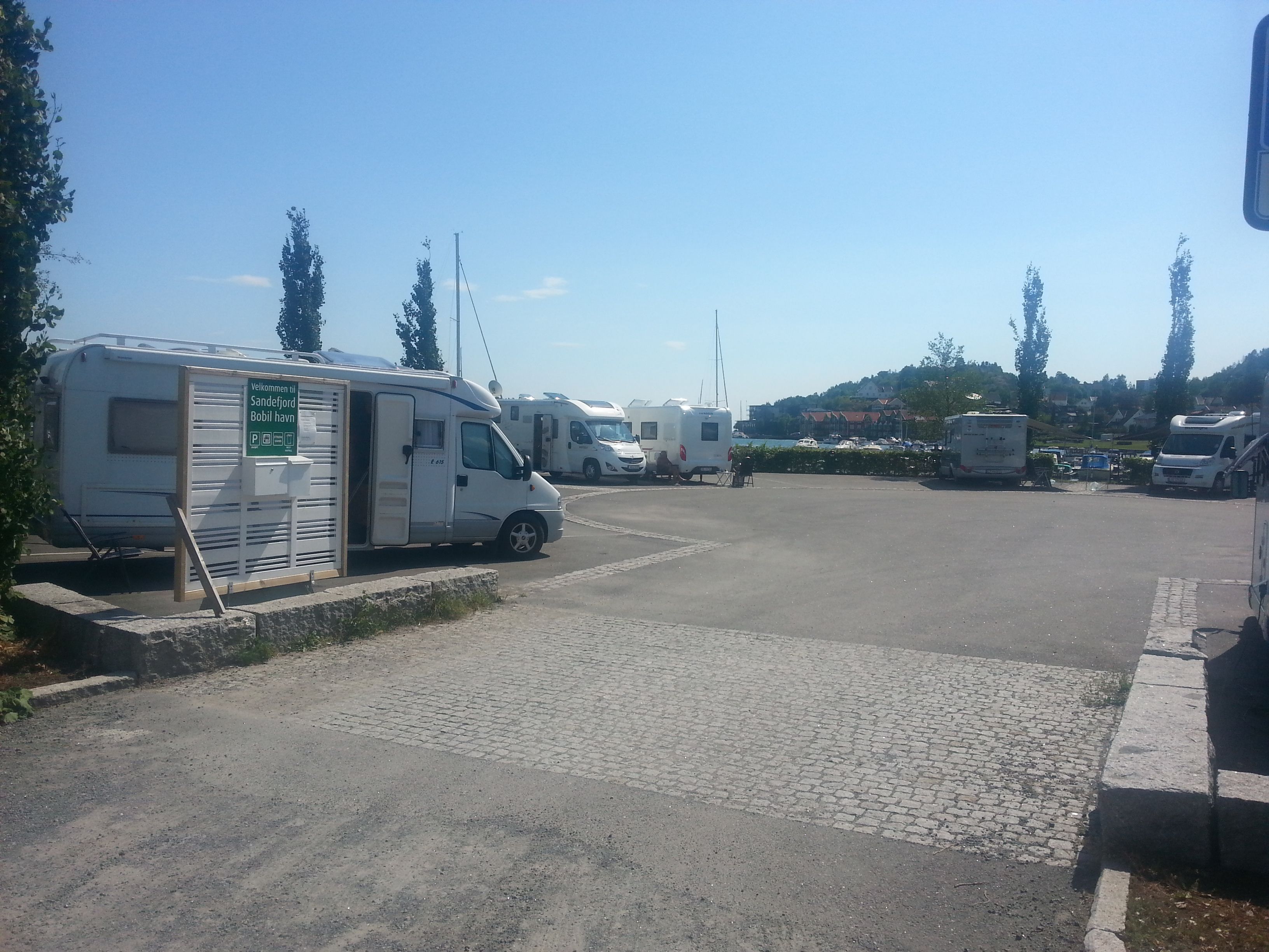 Motorhomes parked at Sandefjord Motorhome Park