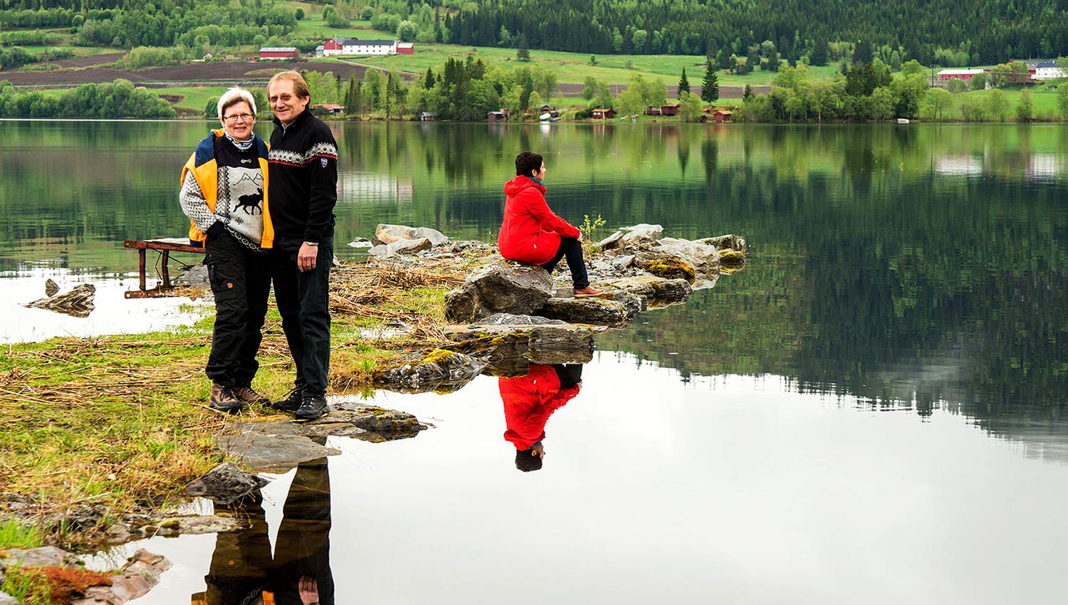 The hosts of Føllingstua camping by Lake Snåsa