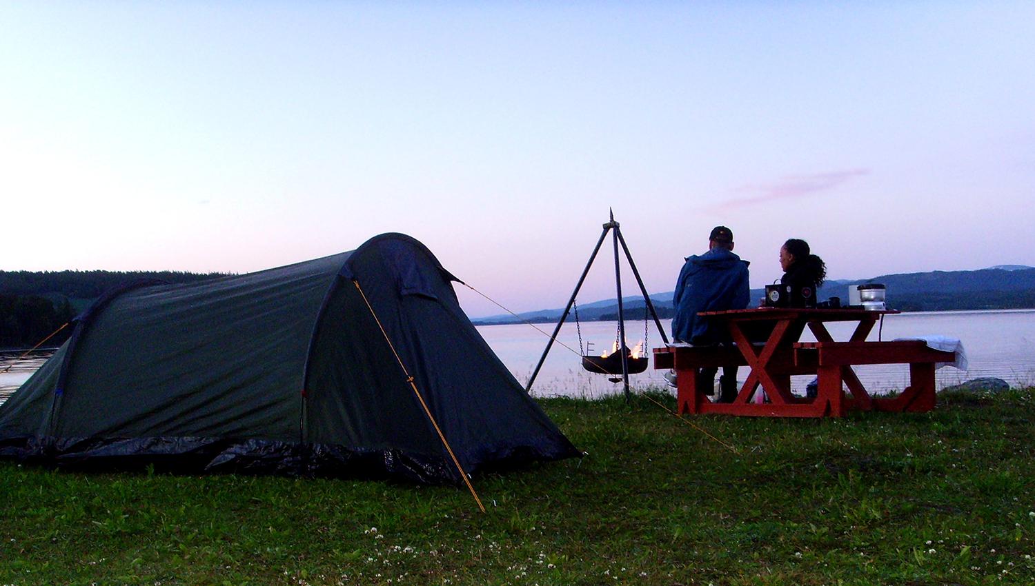 Tenting at Føllingstua by Lake Snåsa