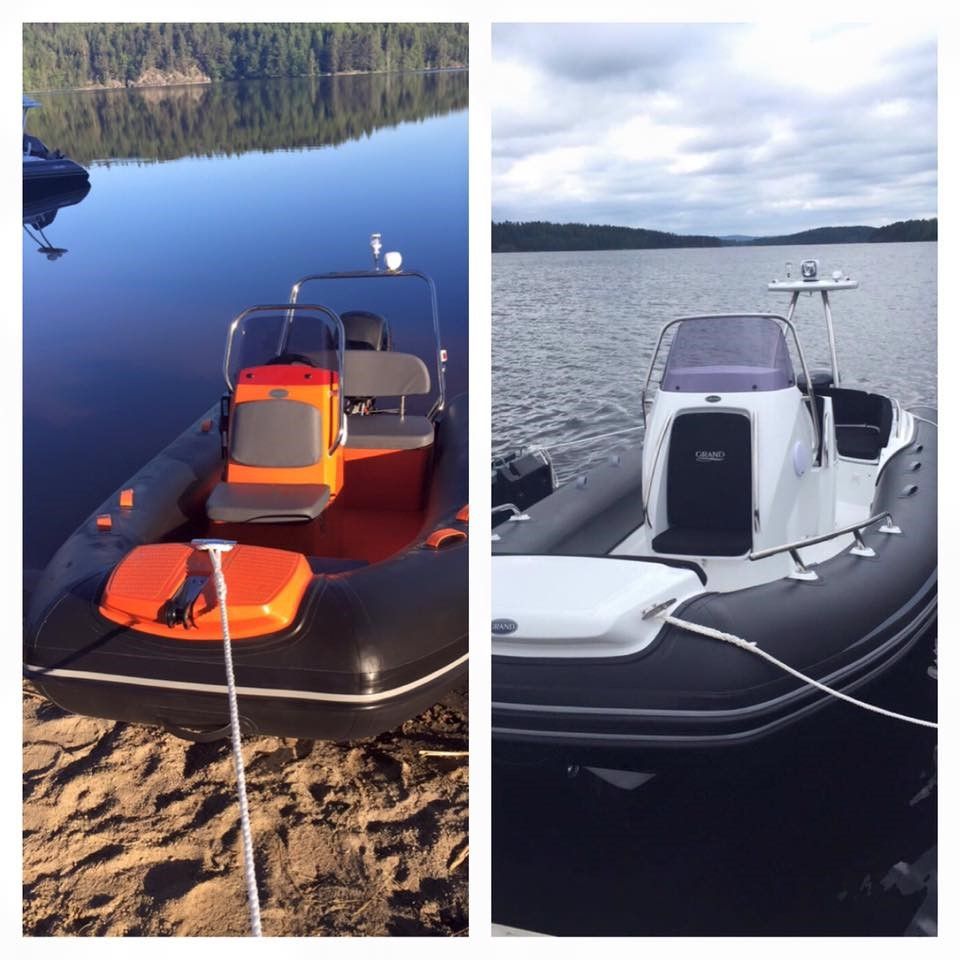 Rubber boats on the water