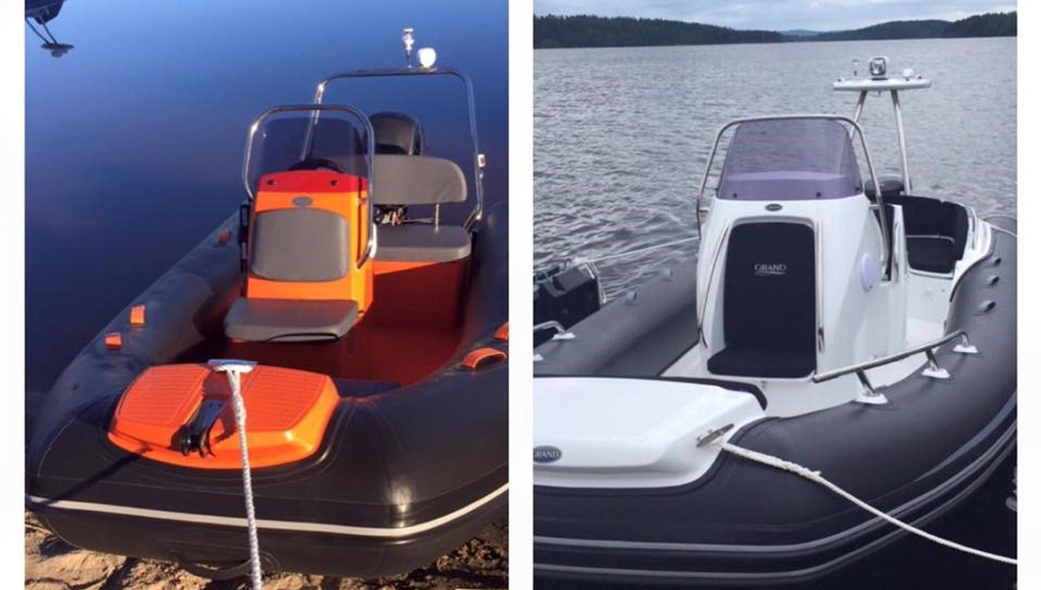 Rubber boats on the water