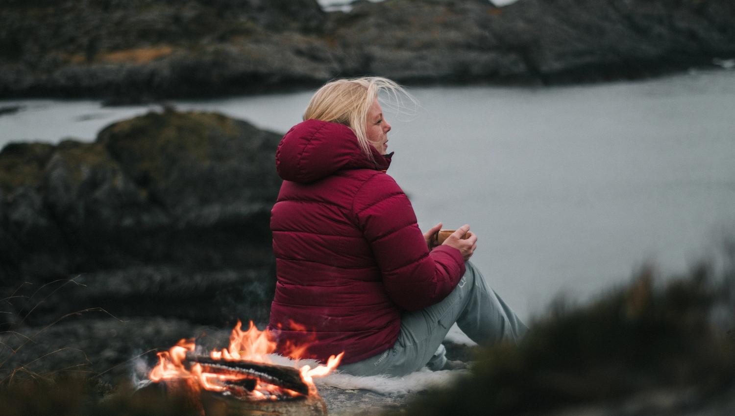 Relax by the fire with some hot drink