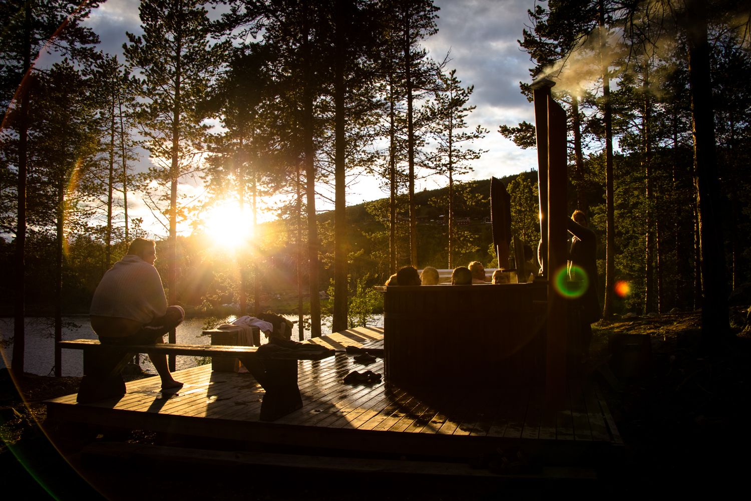 Solnedgang ved badestampene