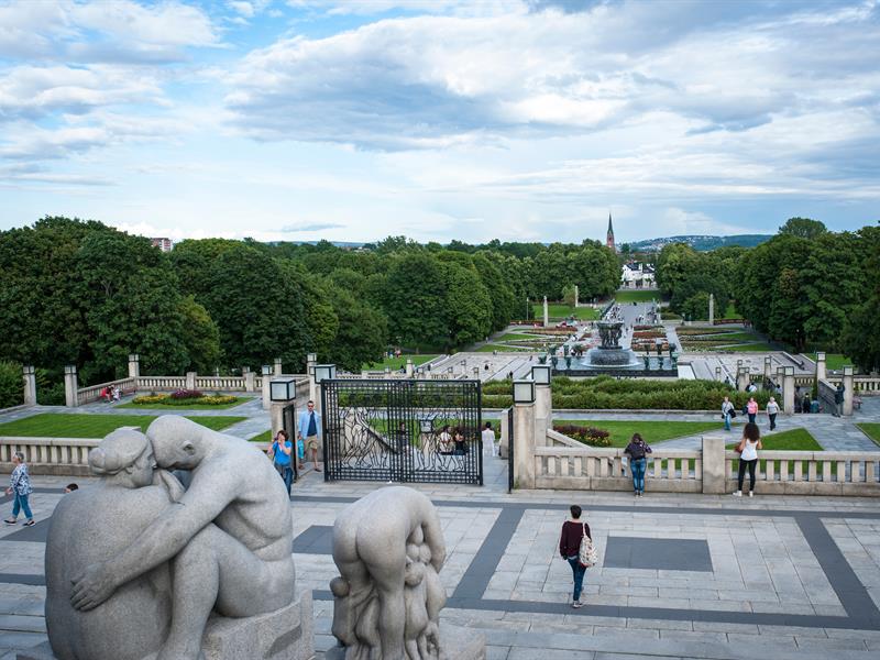 View of the Vigeland Sculpture Park from the Monolith