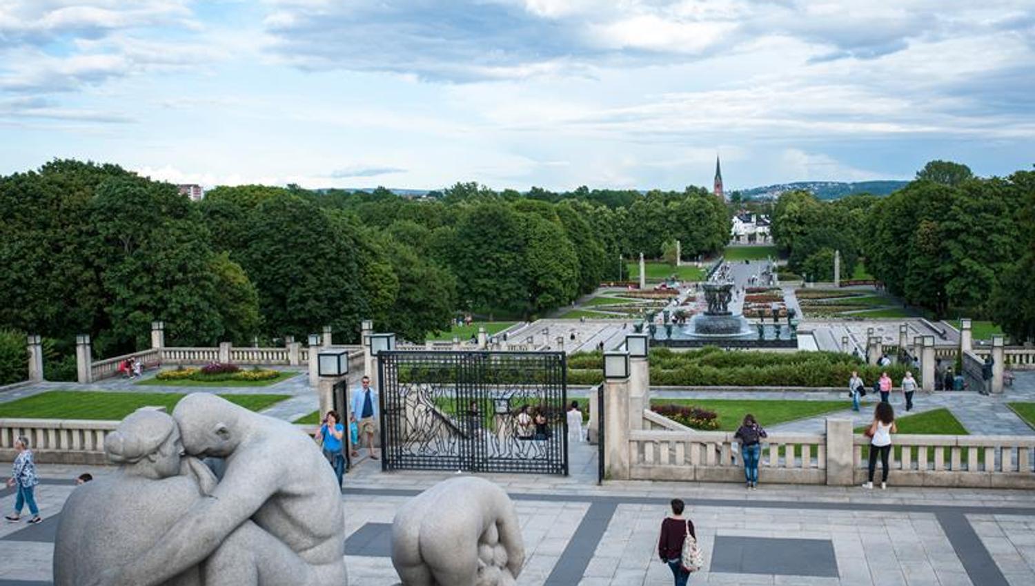 View of the Vigeland Sculpture Park from the Monolith