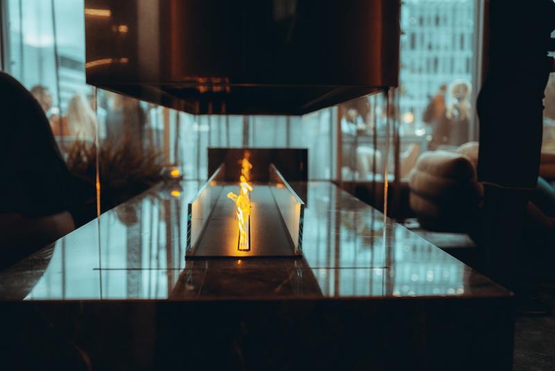 Fireplace at Shutter Bar