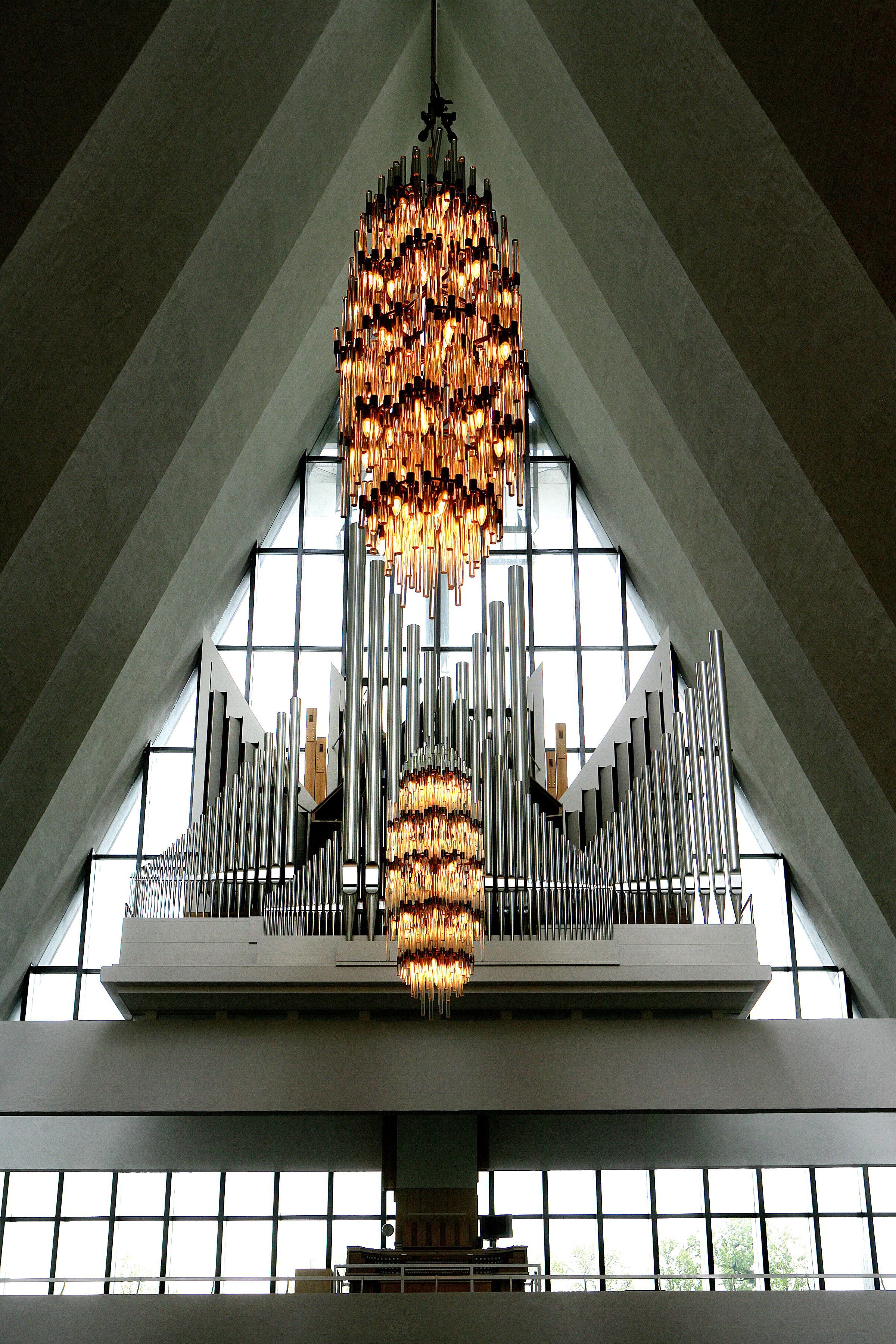 Chandeliers and Organ inside