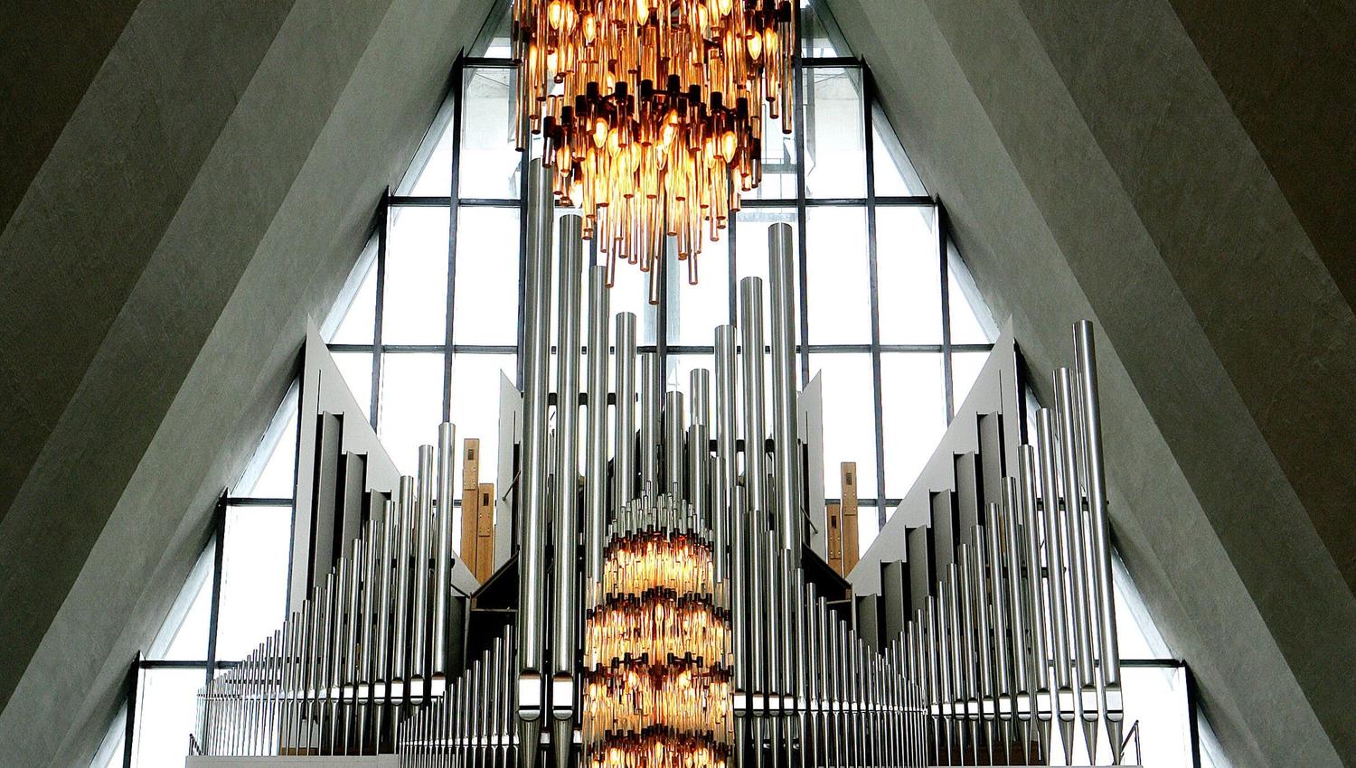 Chandeliers and Organ inside