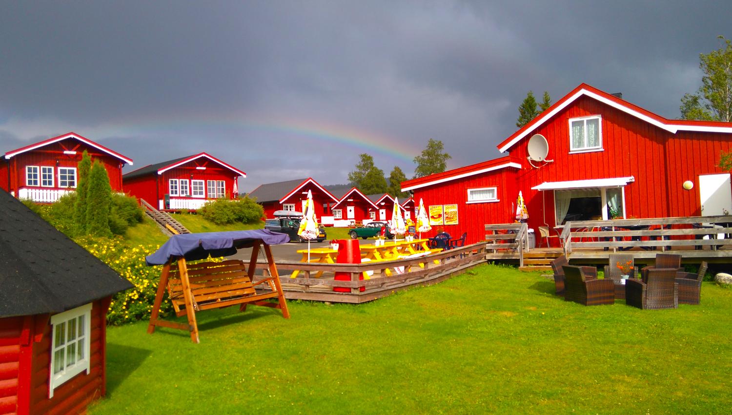 Cabins and reception area