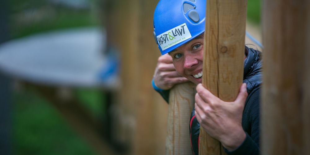 the climbing park High and Low in Bø in Telemark 
