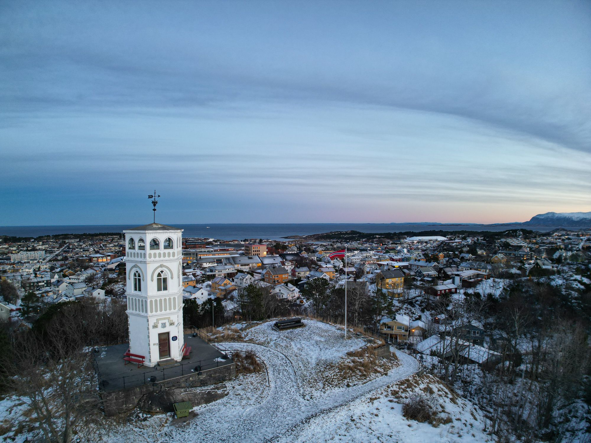 Vinter ved Varden i Krsitiansund