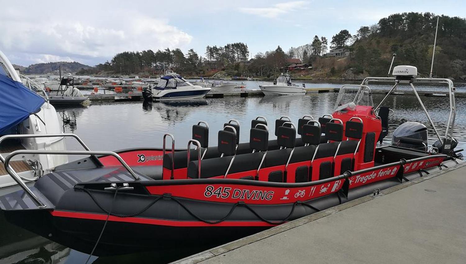 Picture of a red RIB boat