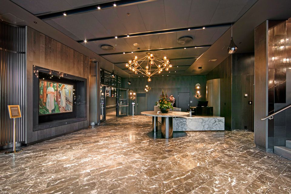 Lobby with painting with by Edvard Munch