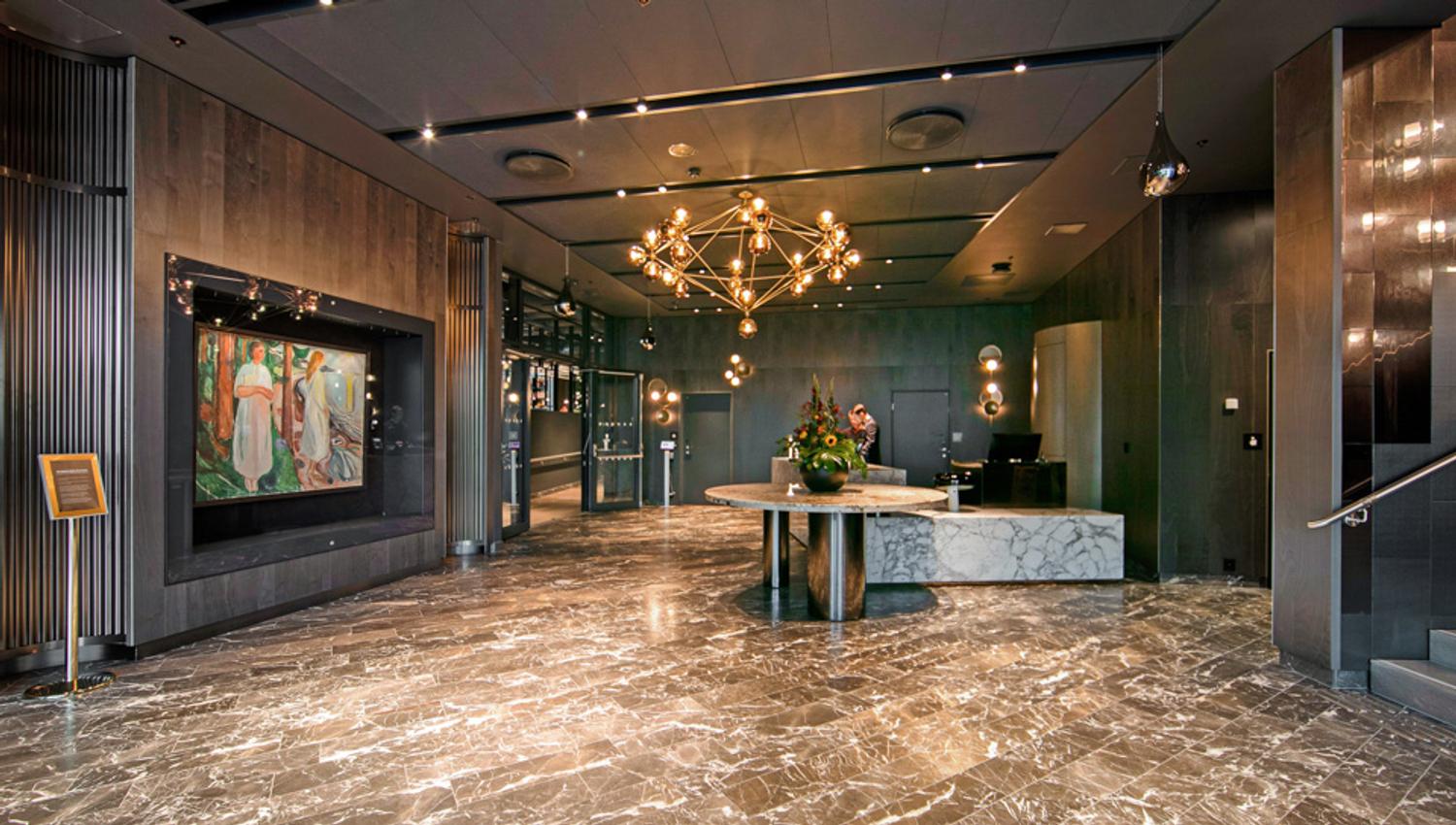 Lobby with painting with by Edvard Munch