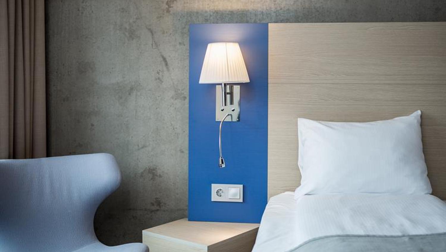 Bedroom, bed with pillow and cover