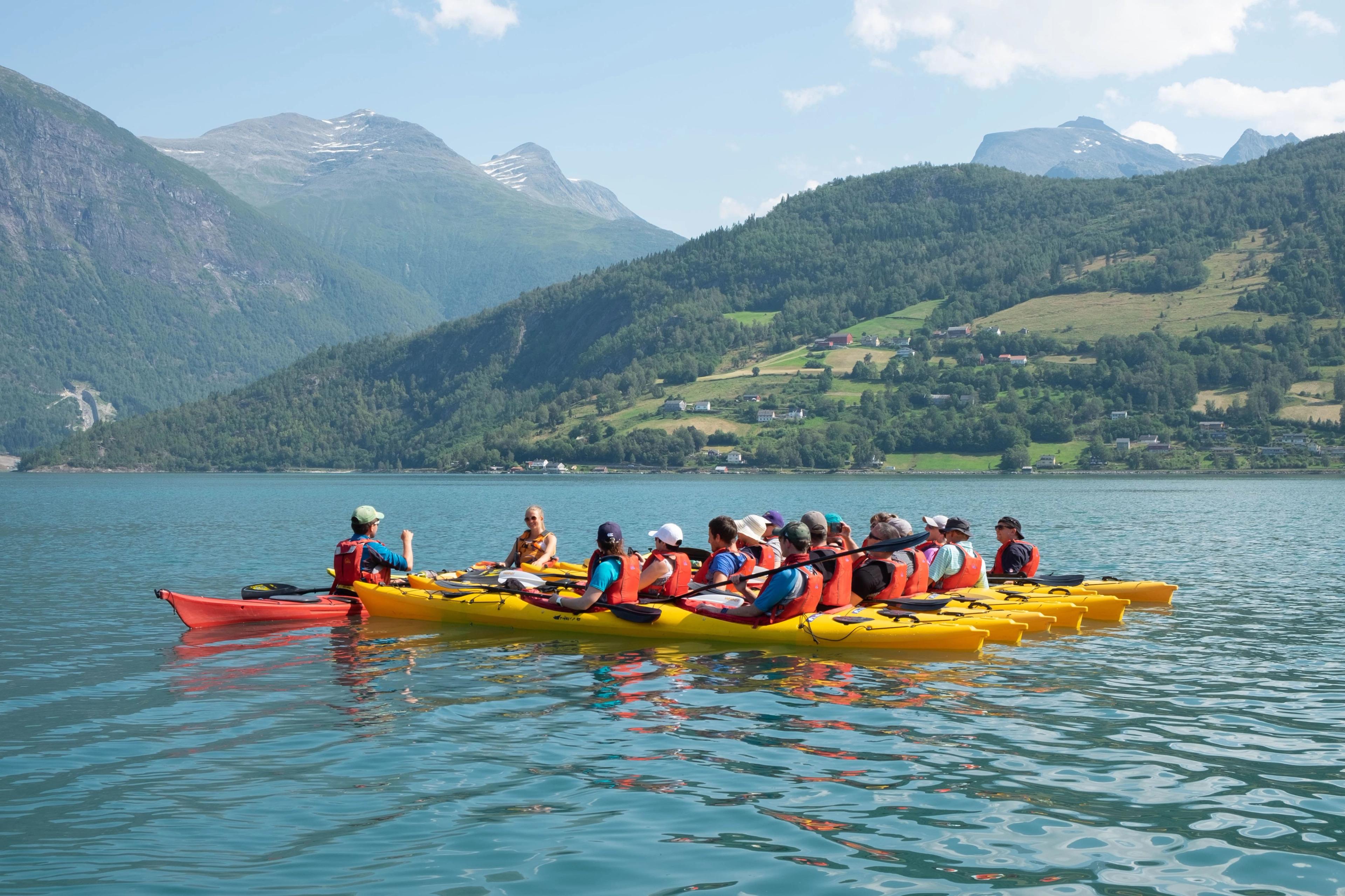 Kayak on the fjord with Olden Active