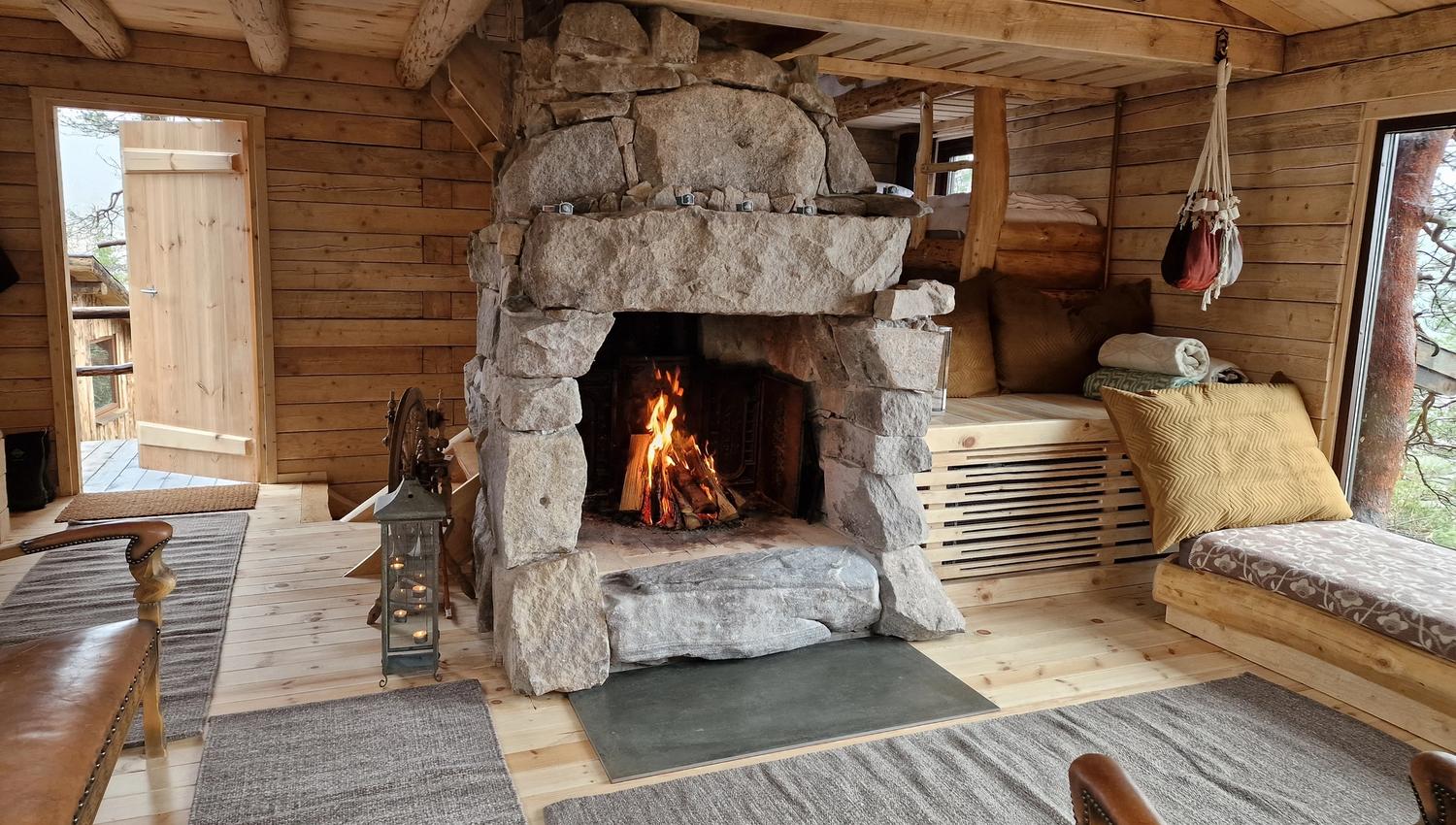 open fireplace