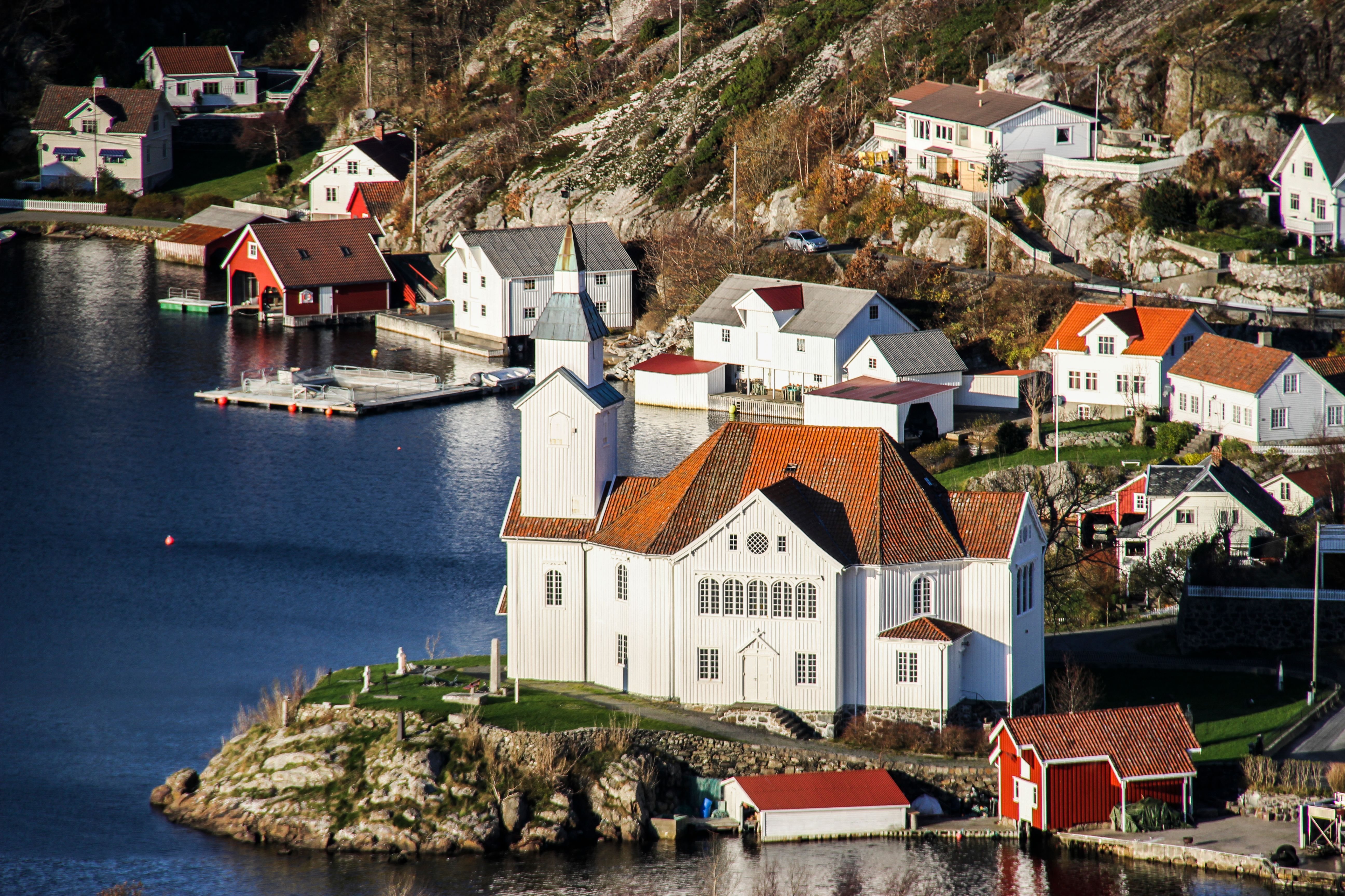 Utsikt Hidra Kirke