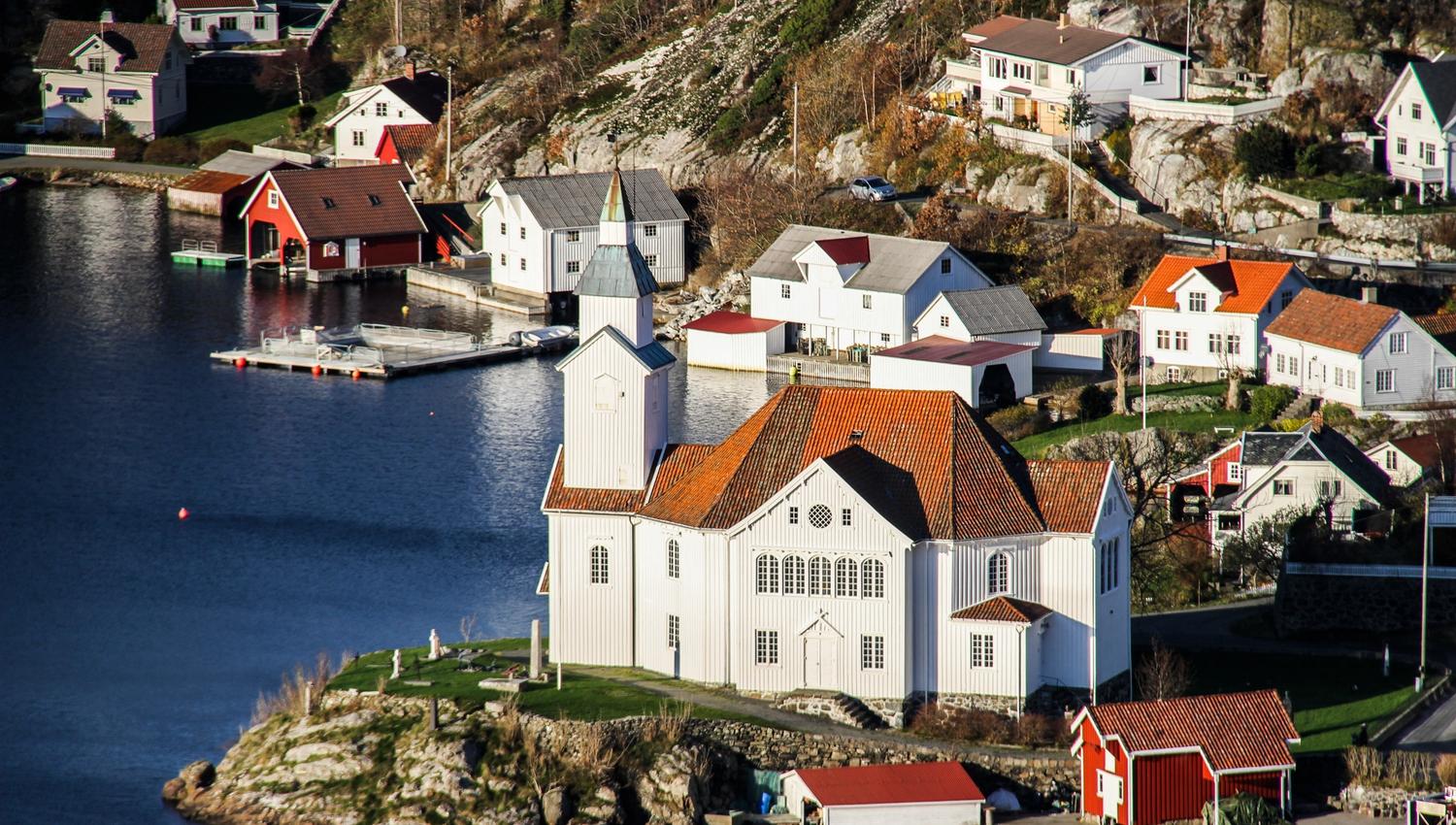 Utsikt Hidra Kirke