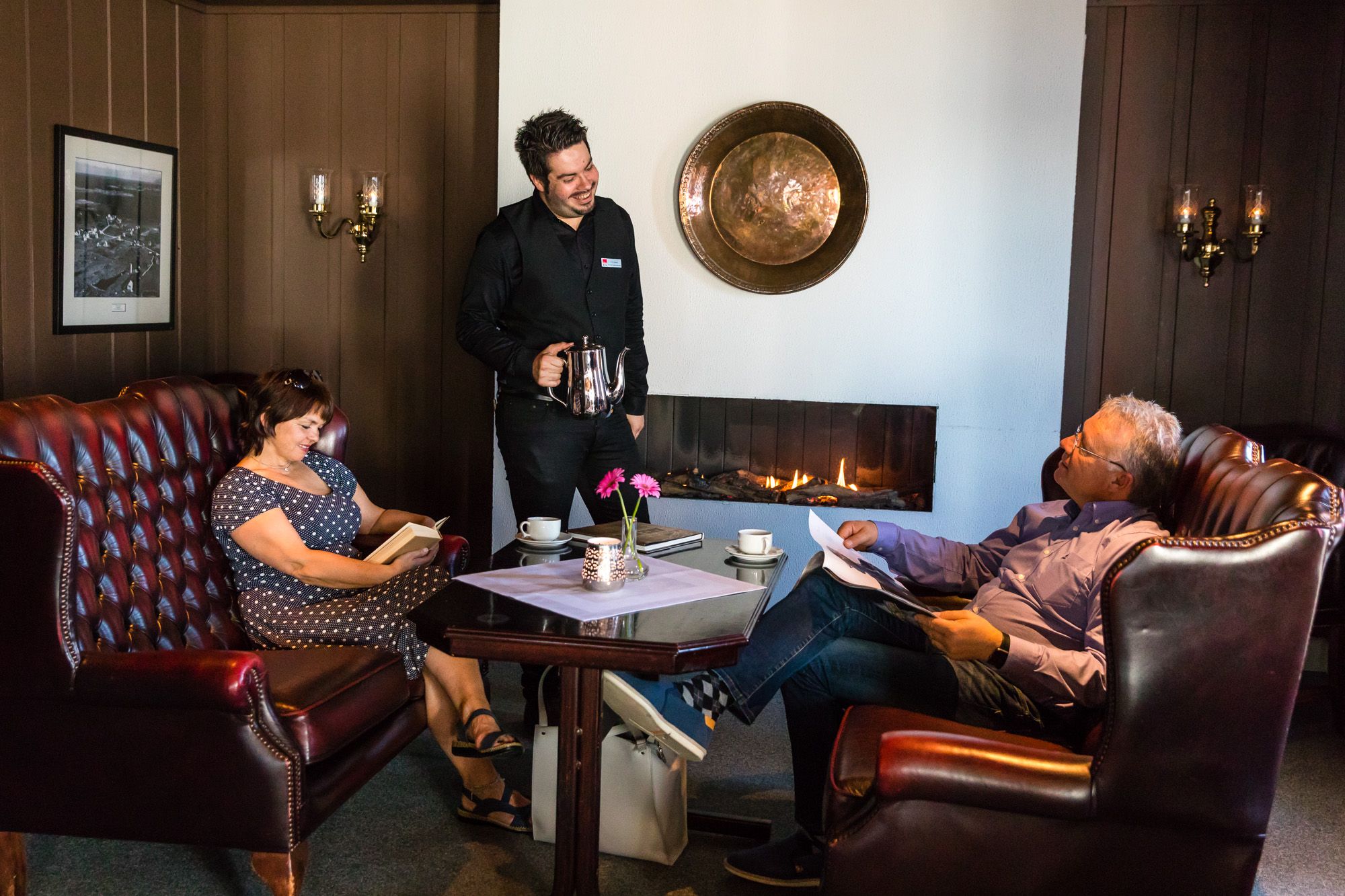 Hyggelig å sitte i salongen.