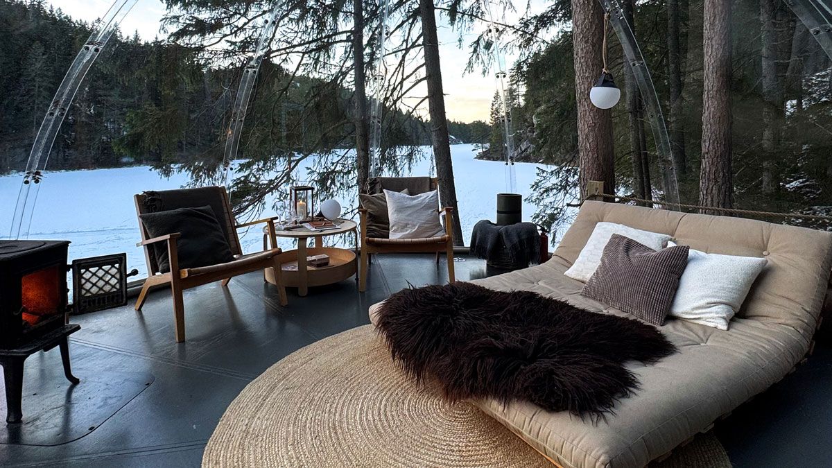 view from a igloo in winter
