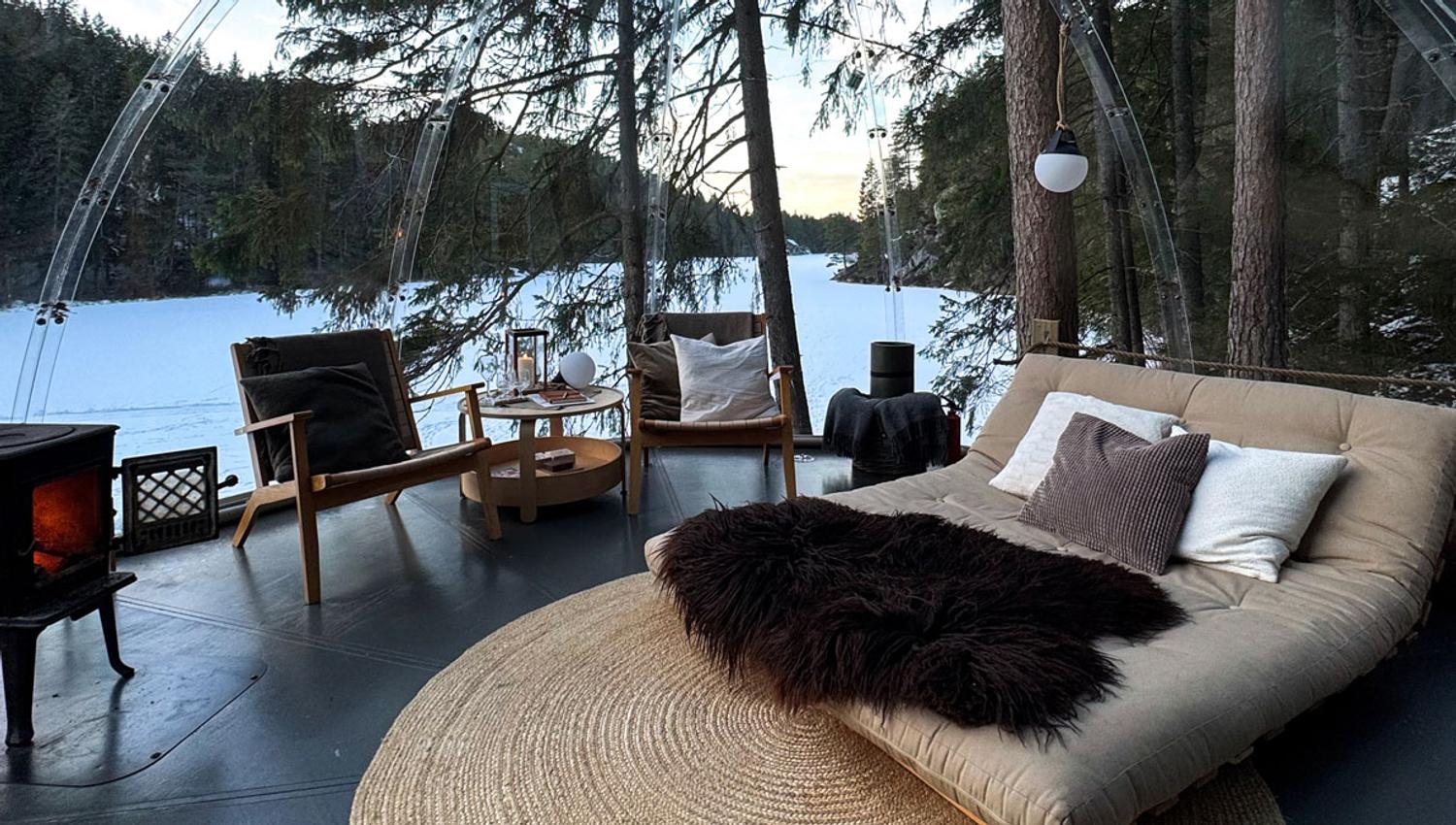 view from a igloo in winter