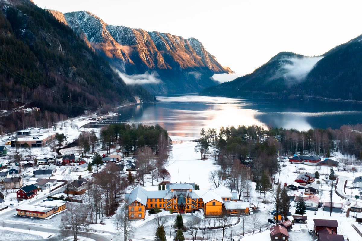 sunrise at the valley in winter