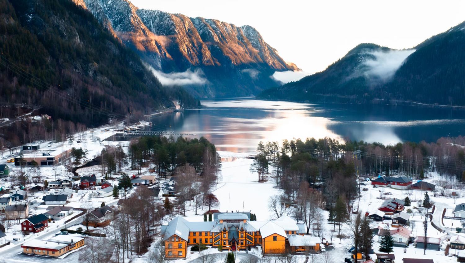 sunrise at the valley in winter