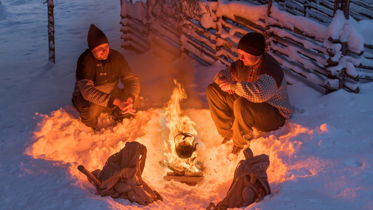 Bål på Anno Norsk skogmuseum