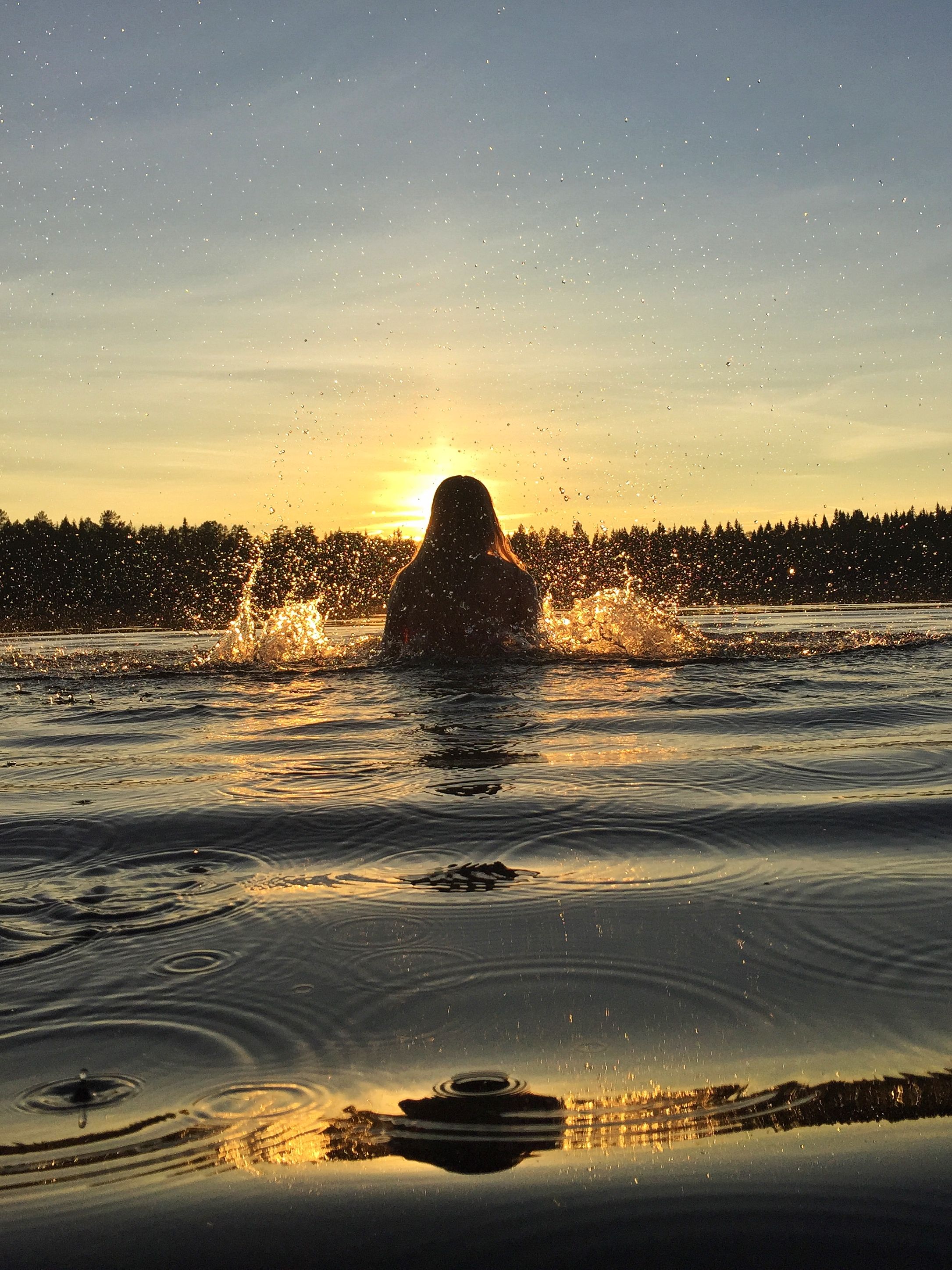 Bading til solnedgangen