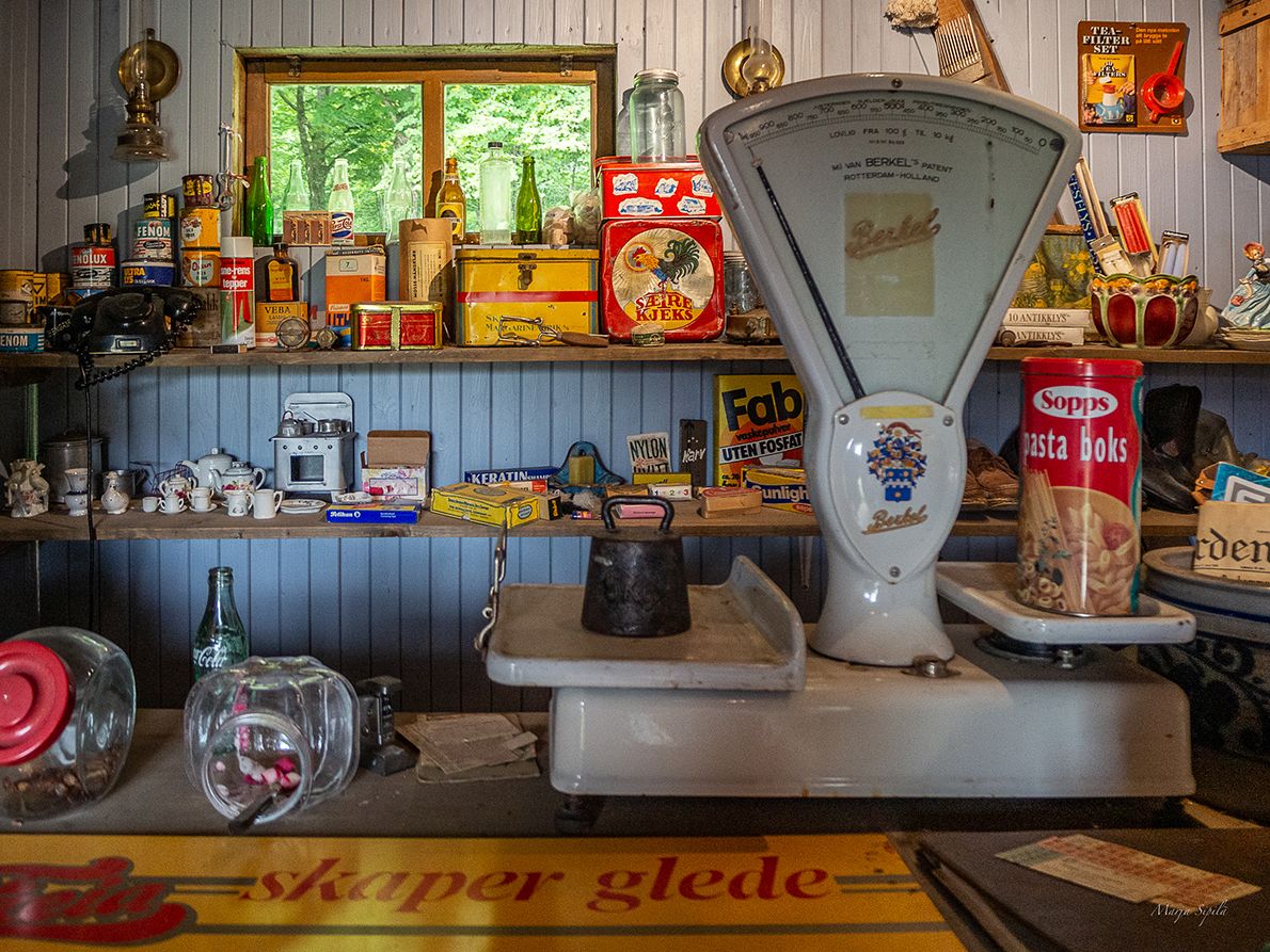old furnishings of a shop at Øvre Verket 