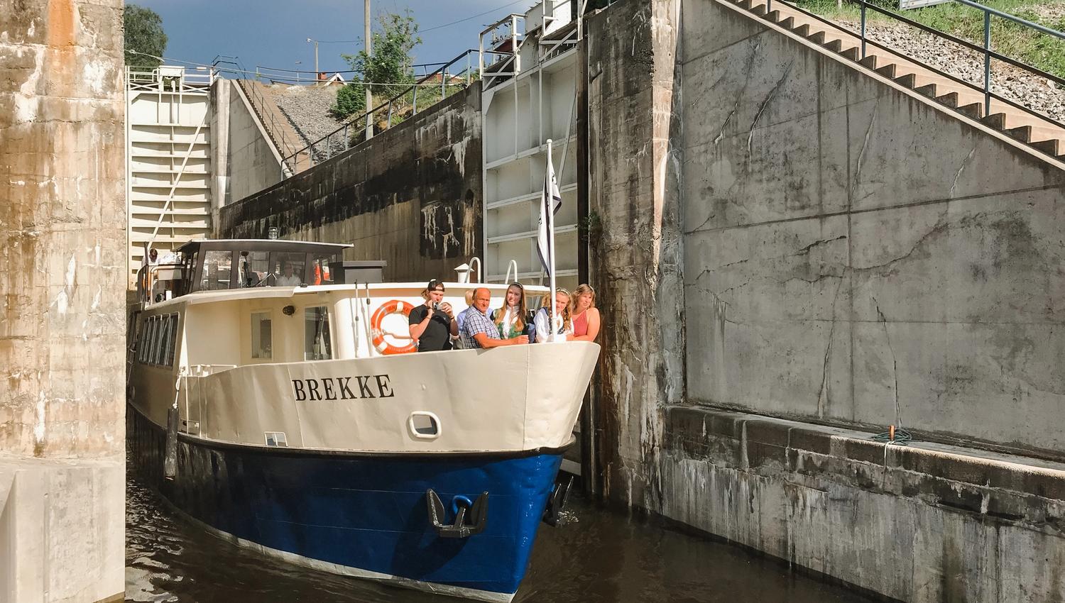 MS Brekke sluser i Brekke sluser Halden Haldenkanalen