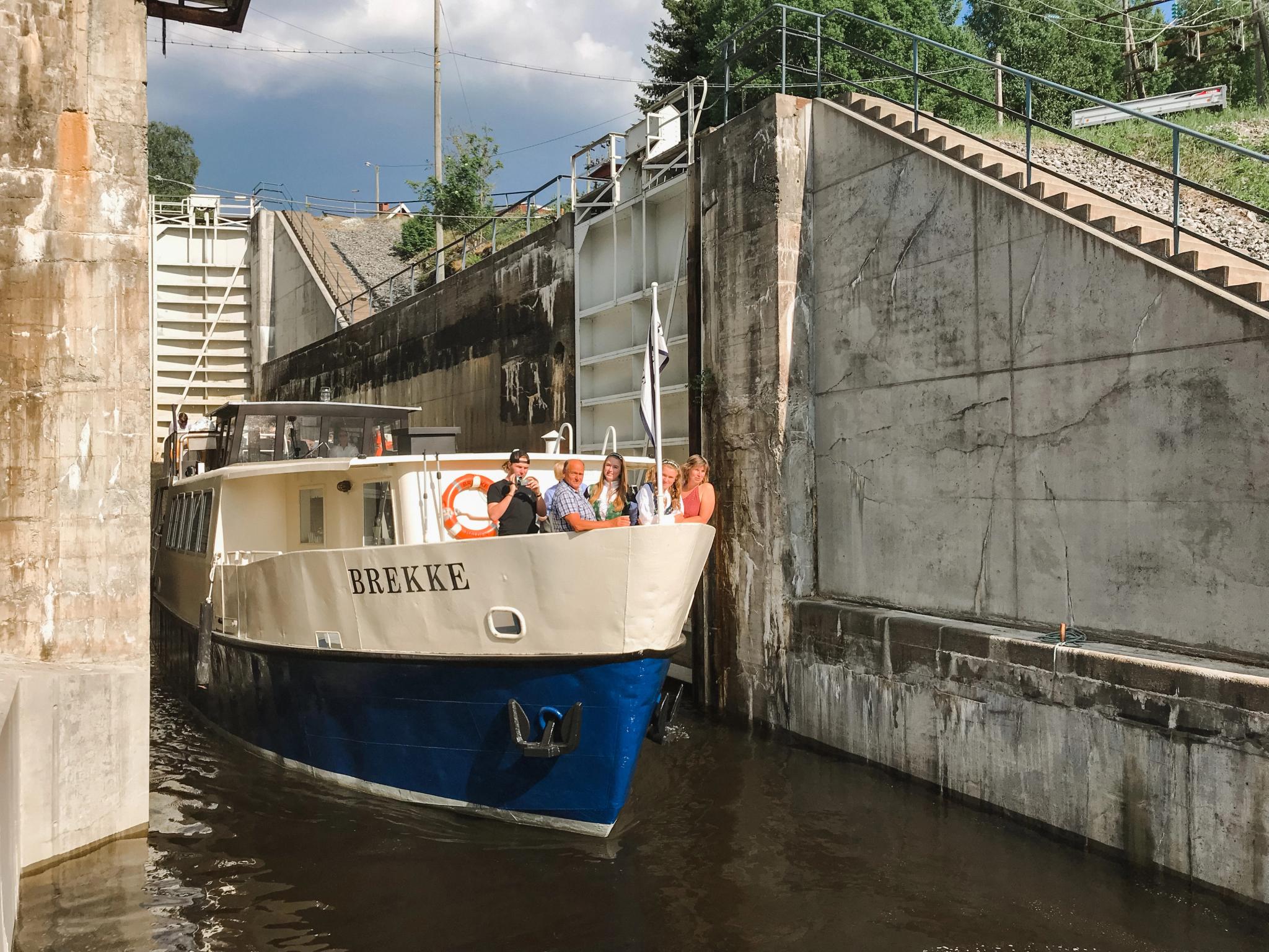 MS Brekke sluser i Brekke sluser Halden Haldenkanalen
