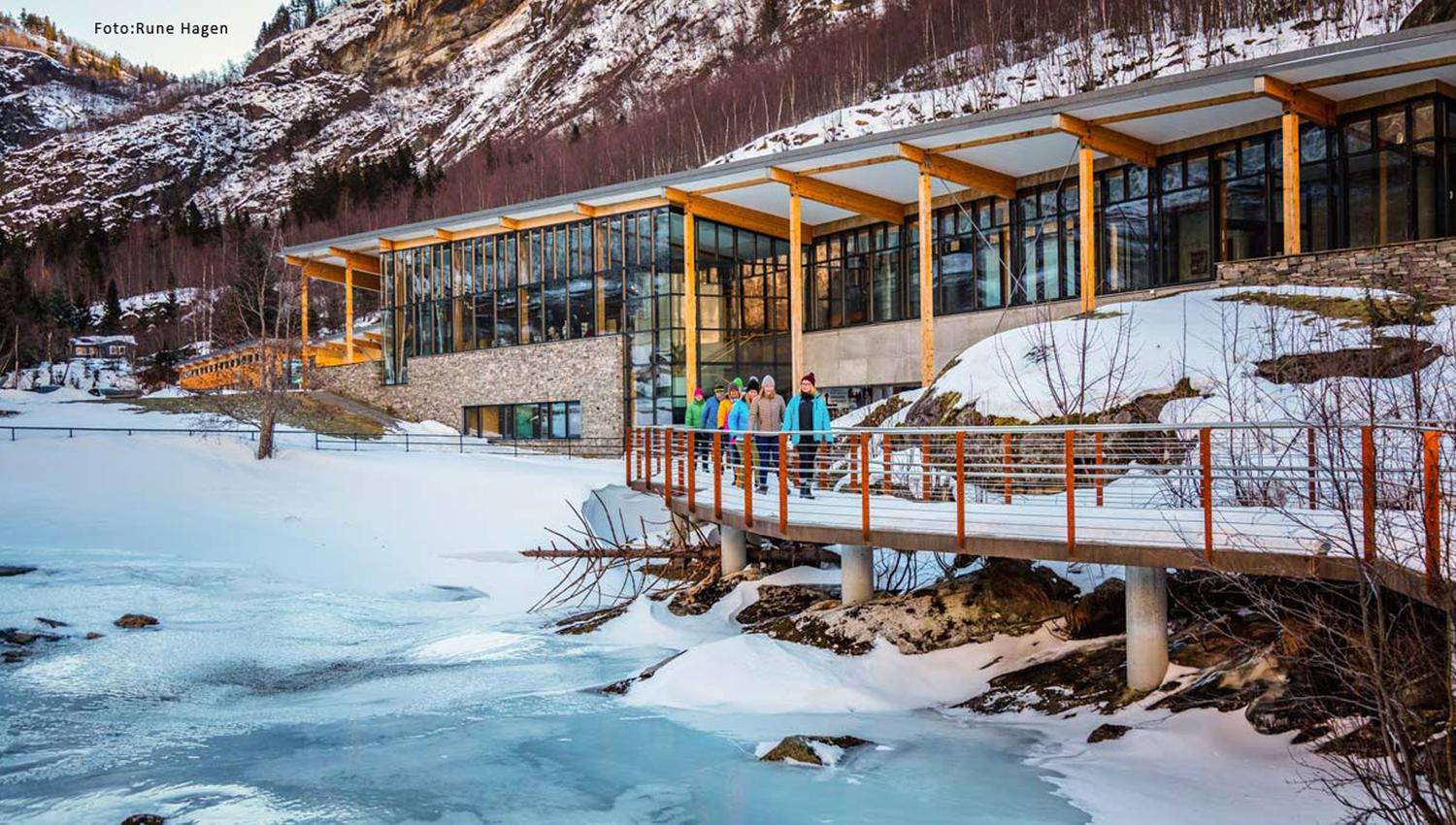 Vinter på Norsk Fjordsenter i Geiranger