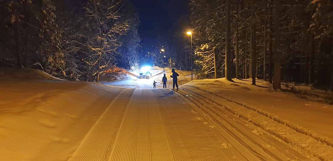 illuminated trail at Skien leisure park