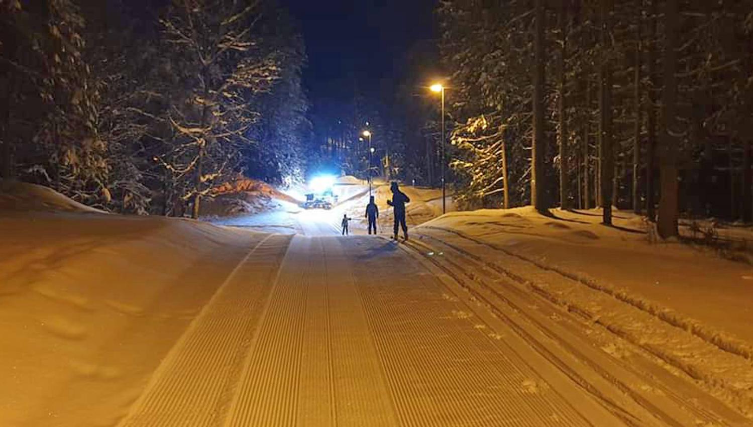 illuminated trail at Skien leisure park