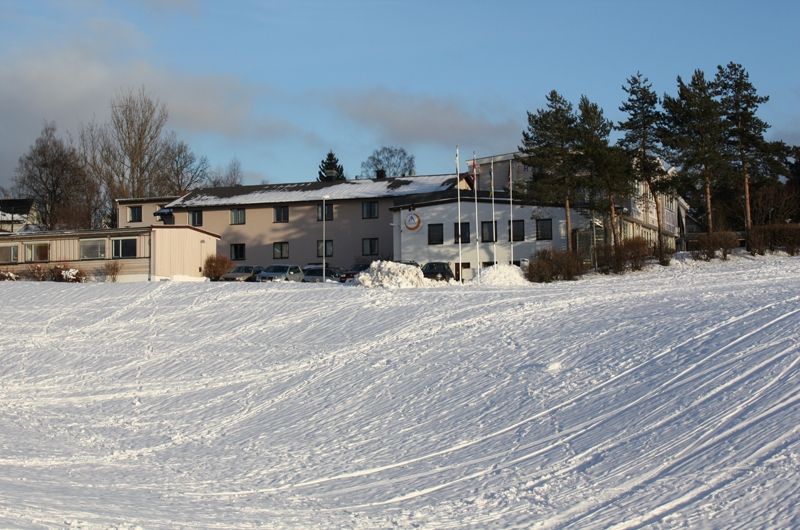 the facade during winter