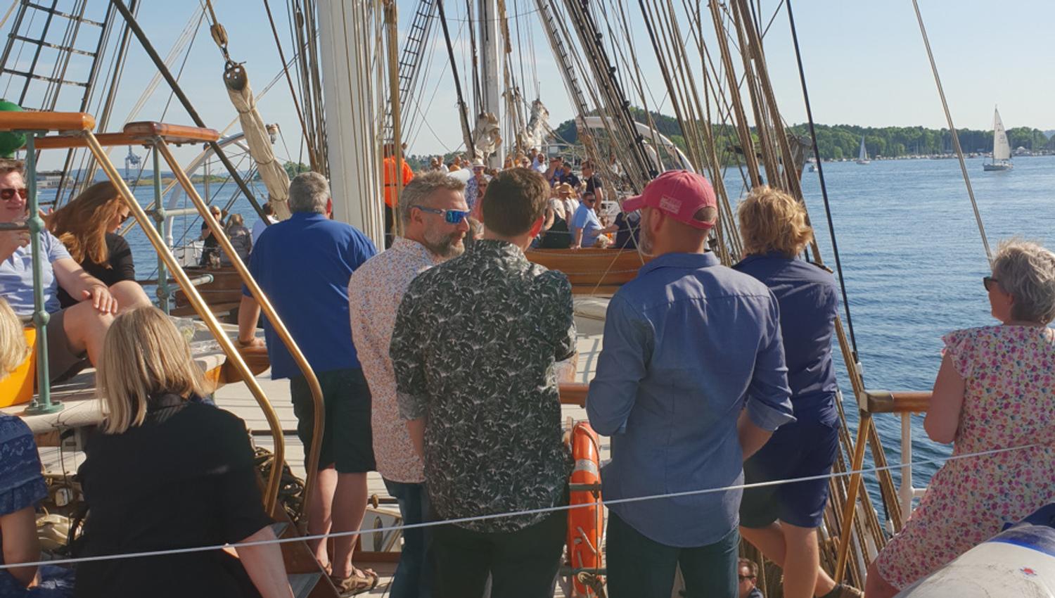 People standing on deck.