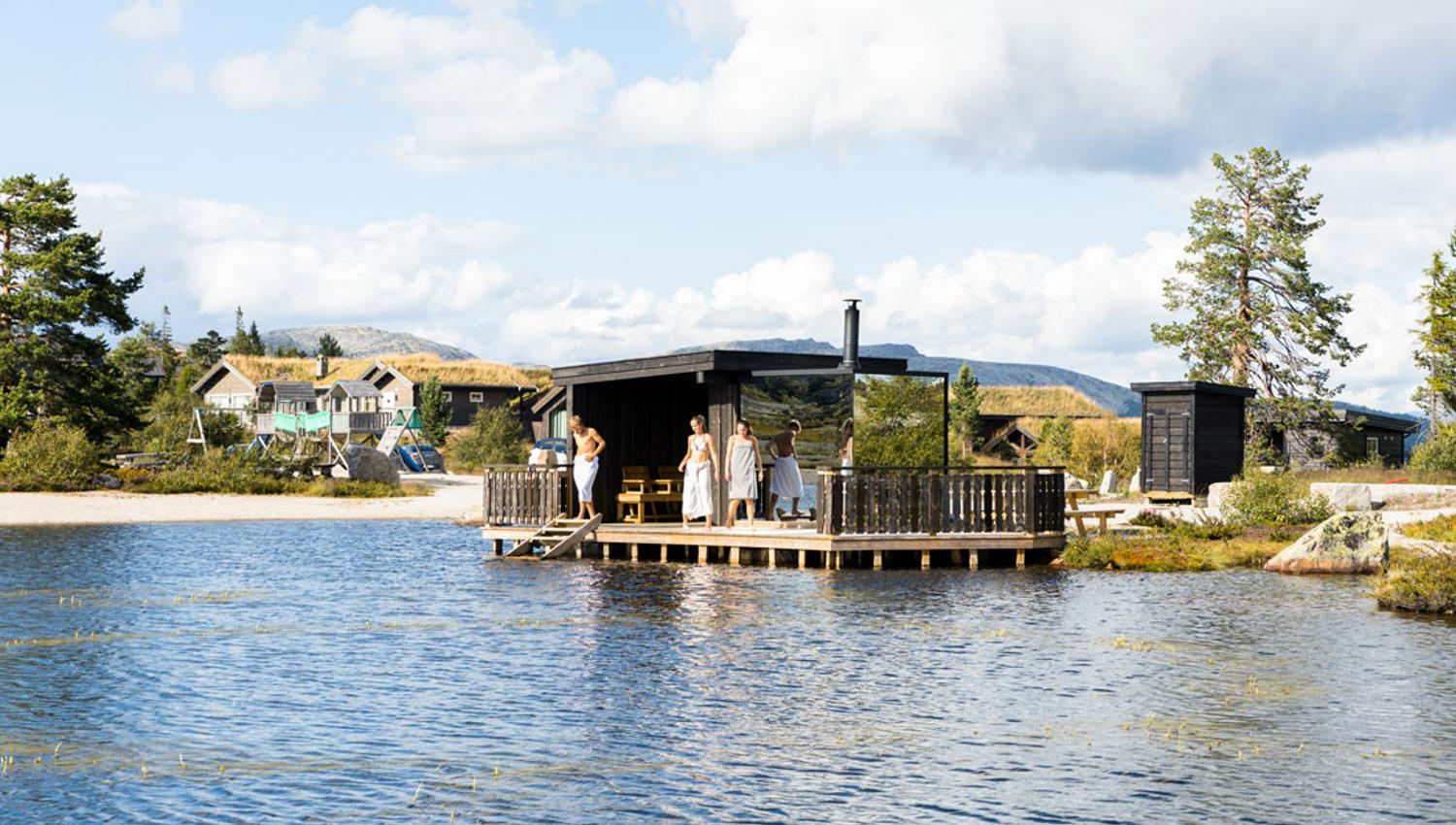 folk på Panorama badstu