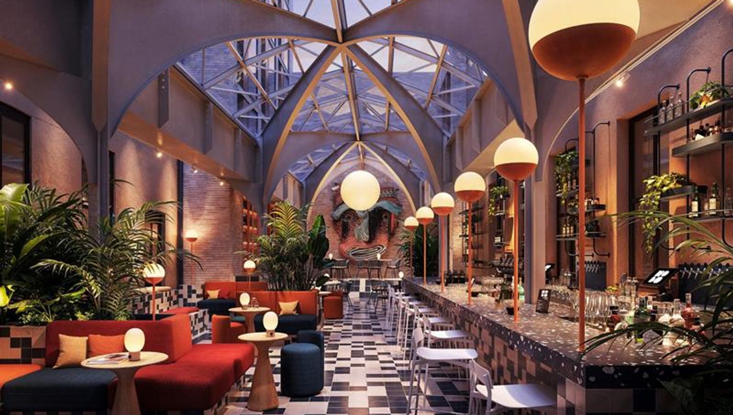 Render image of bar and lounge