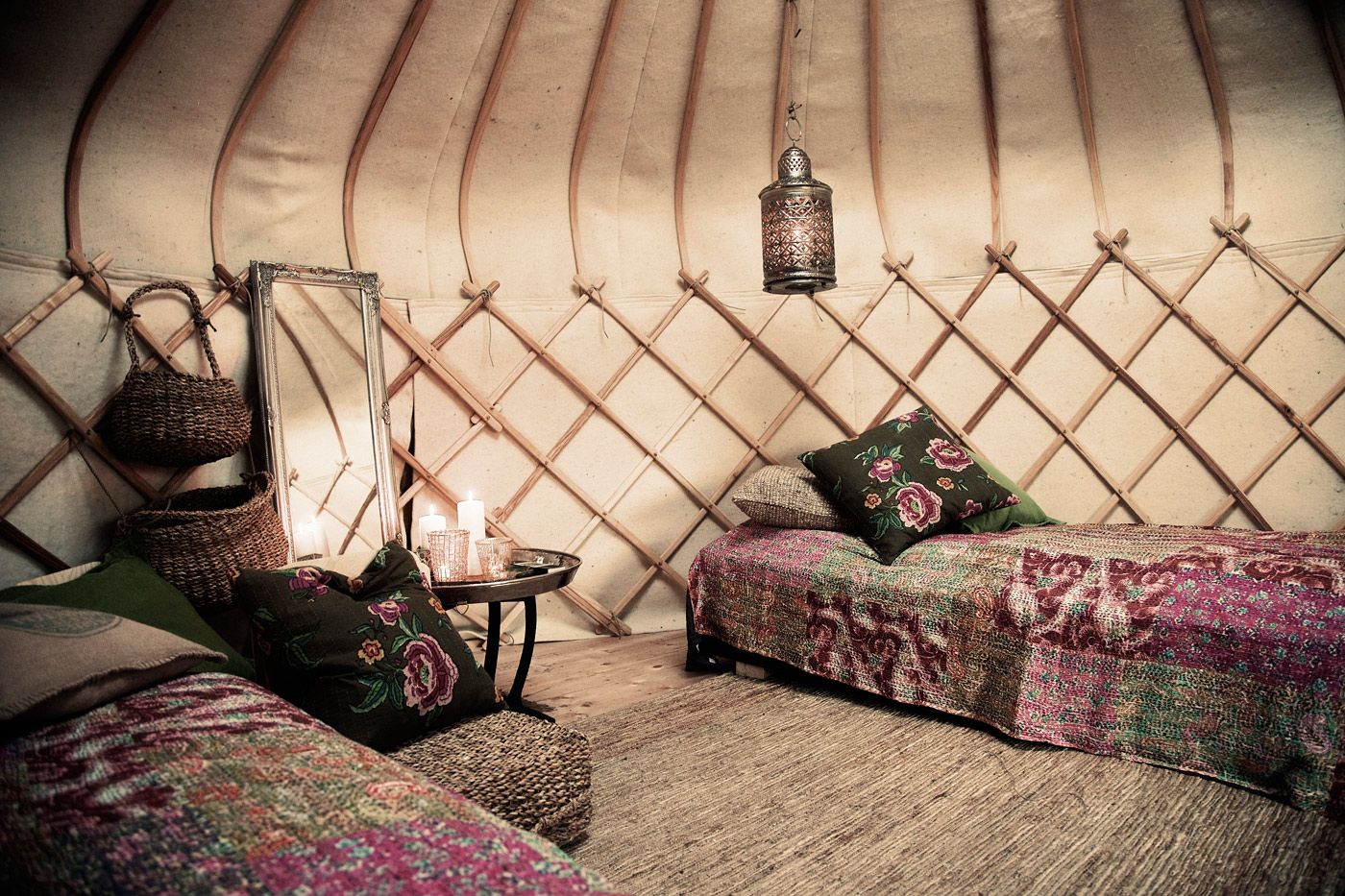 interior of the yurts of Canvas Hotel 